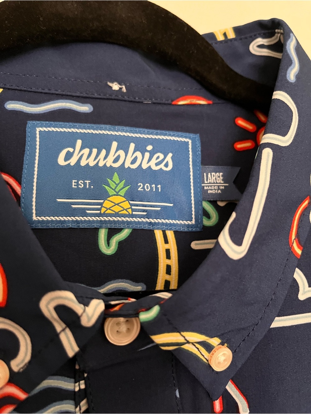 Chubbies Navy Tropical Neon Print Polo - Picture 3 of 3